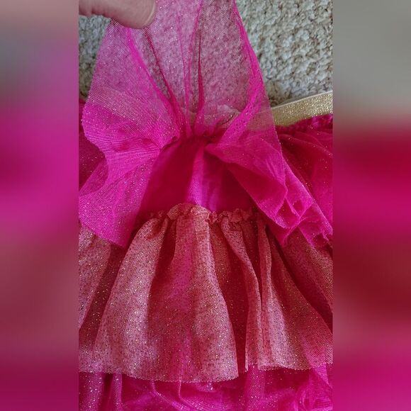 Tucker + Tate Tulle 3 layers tiered gold sparkle pink Skirt sz 3 - Picture 5 of 9
